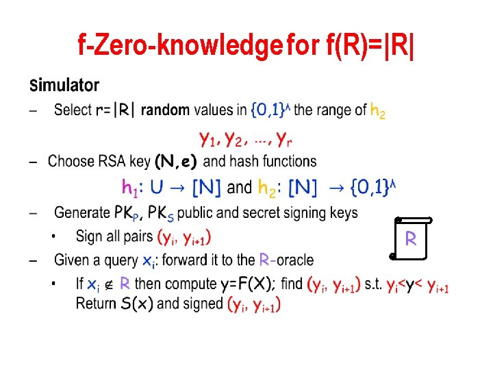 f-Zero-knowledge for f(R)=|R| • R 