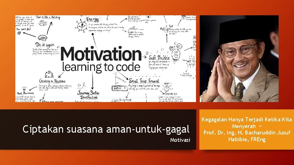 Ciptakan suasana aman-untuk-gagal Motivasi Kegagalan Hanya Terjadi Ketika Kita Menyerah ~ Prof. Dr. Ing.