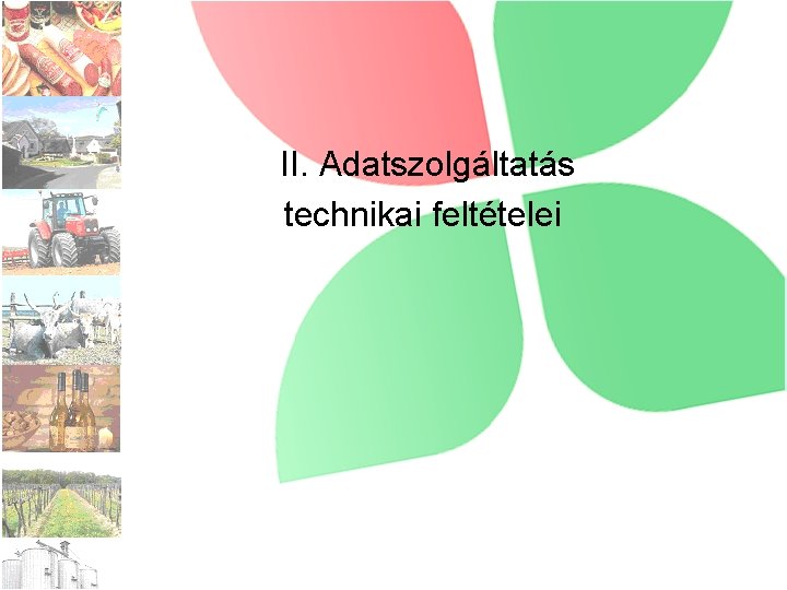 II. Adatszolgáltatás technikai feltételei 