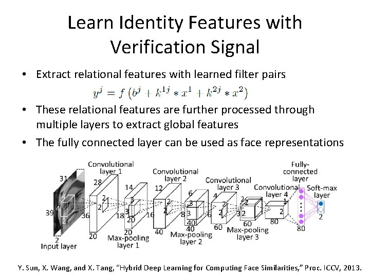 Learn Identity Features with Verification Signal • Extract relational features with learned filter pairs