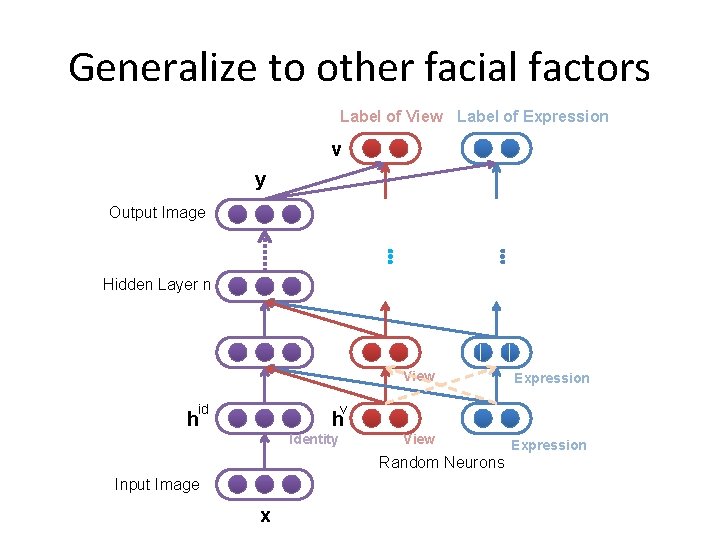Generalize to other facial factors Label of View Label of Expression v y …