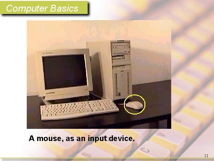 Computer Basics A mouse, as an input device. 11 