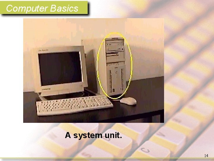 Computer Basics A system unit. 14 