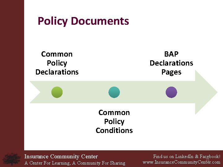 Policy Documents Common Policy Declarations BAP Declarations Pages Common Policy Conditions Insurance Community Center