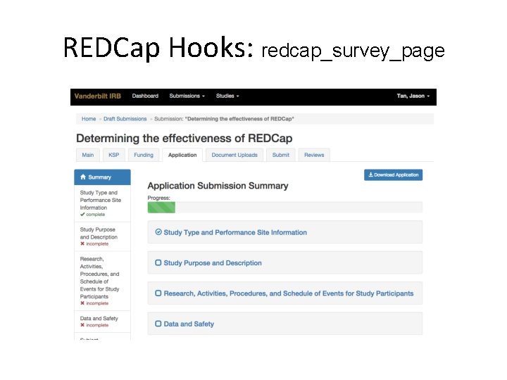 REDCap Hooks: redcap_survey_page REDCap Hooks: redcap_survey_page