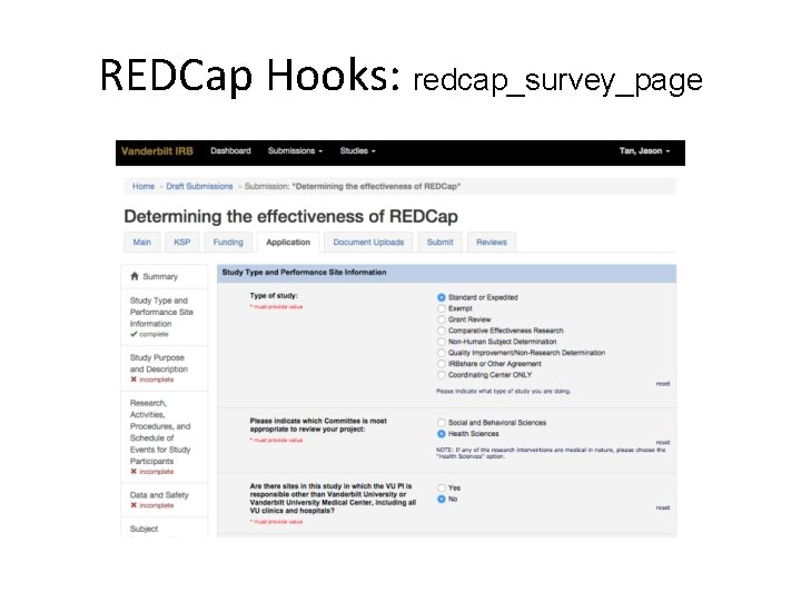 REDCap Hooks: redcap_survey_page REDCap Hooks: redcap_survey_page