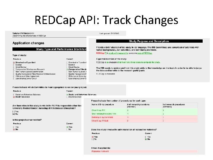 REDCap API: Track Changes REDCap API: Track Changes