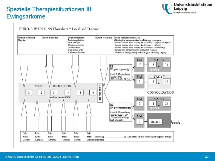 Spezielle Therapiesituationen III Ewingsarkome © Universitätsklinikum Leipzig AöR (2009): Thema, Autor 29 