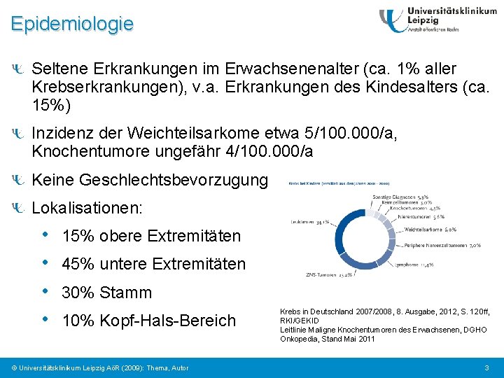 Epidemiologie Seltene Erkrankungen im Erwachsenenalter (ca. 1% aller Krebserkrankungen), v. a. Erkrankungen des Kindesalters