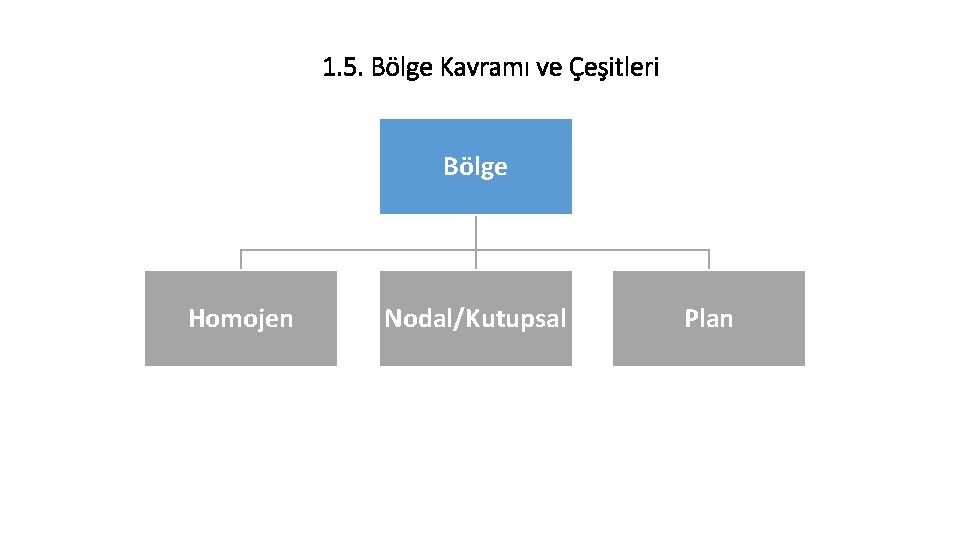 1. 5. Bölge Kavramı ve Çeşitleri Bölge Homojen Nodal/Kutupsal Plan 