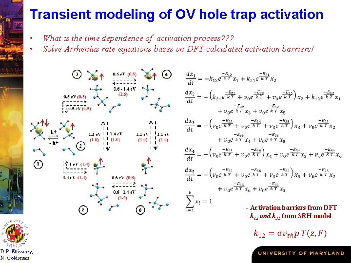 Transient modeling of OV hole trap activation • • What is the time dependence