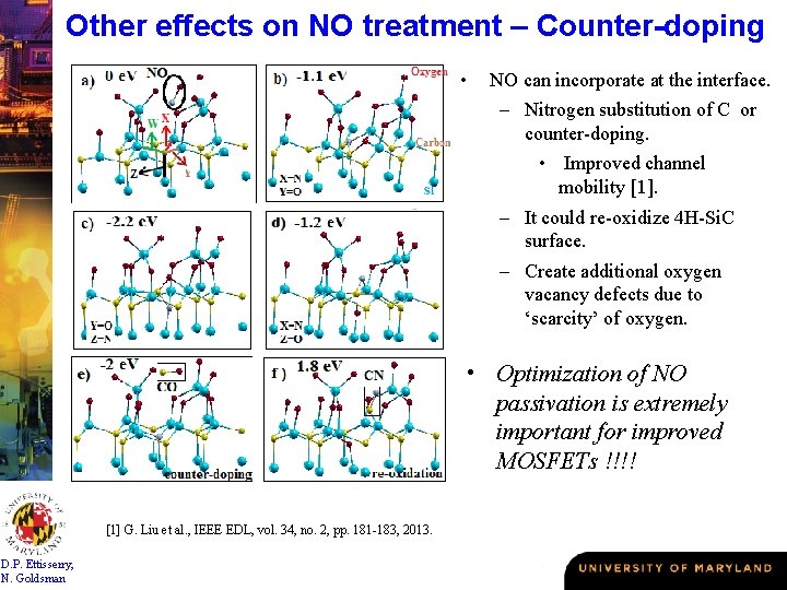 Other effects on NO treatment – Counter-doping • NO can incorporate at the interface.