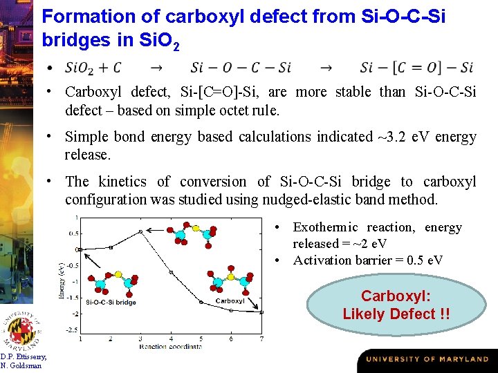 Formation of carboxyl defect from Si-O-C-Si bridges in Si. O 2 • Carboxyl defect,