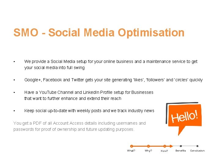 SMO - Social Media Optimisation • We provide a Social Media setup for your