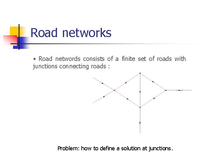 Road networks • Road networds consists of a finite set of roads with junctions