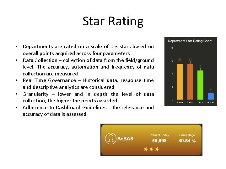 Star Rating • Departments are rated on a scale of 0 -3 stars based