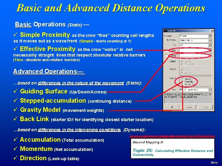 Basic and Advanced Distance Operations Basic Operations (Static) — ü Simple Proximity as the