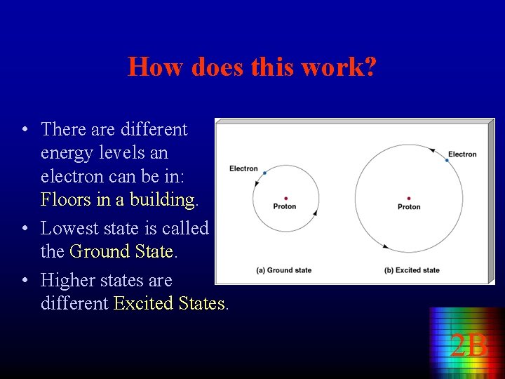 How does this work? • There are different energy levels an electron can be