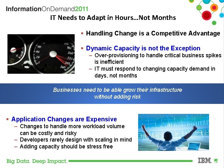 IT Needs to Adapt in Hours…Not Months Handling Change is a Competitive Advantage Dynamic