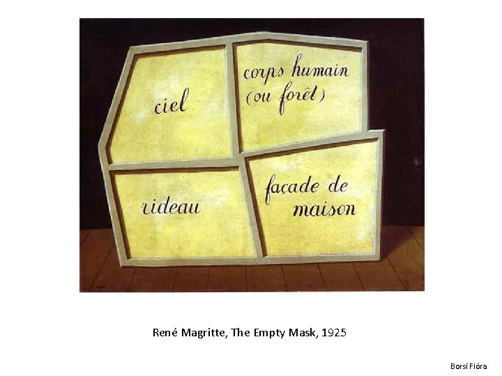 René Magritte, The Empty Mask, 1925 Borsi Flóra 