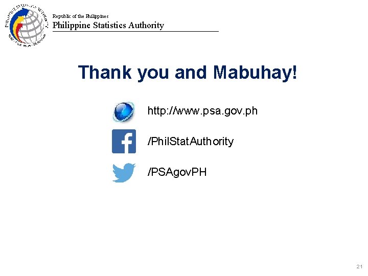Republic of the Philippines Philippine Statistics Authority Batanes Thank you and Mabuhay! http: //www.