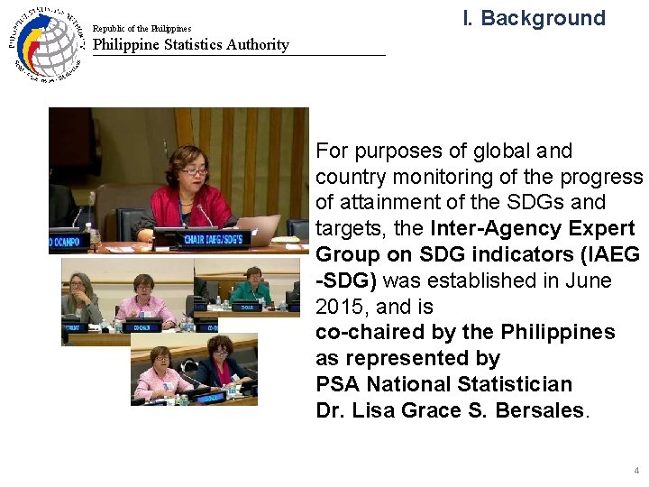 Republic of the Philippines I. Background Philippine Statistics Authority Batanes For purposes of global