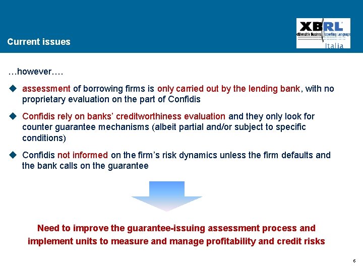 Current issues …however…. u assessment of borrowing firms is only carried out by the