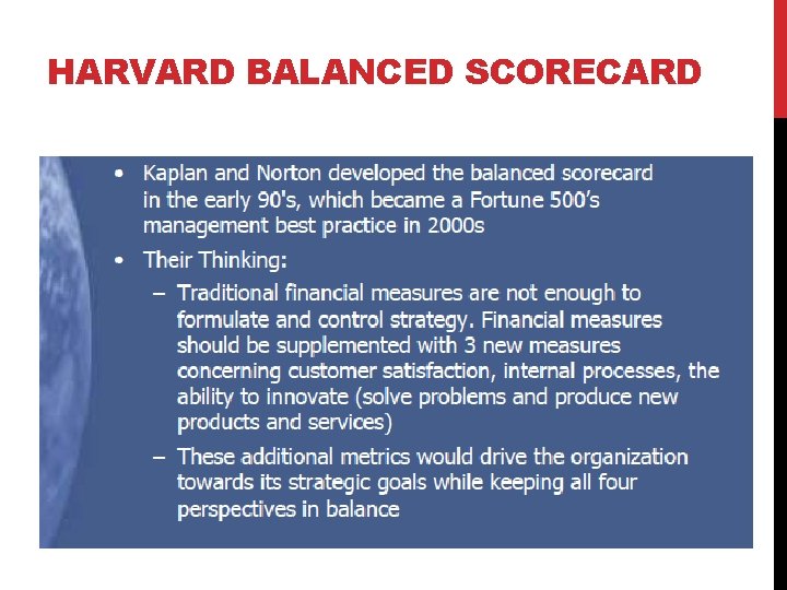 HARVARD BALANCED SCORECARD 