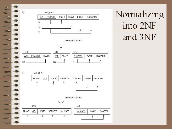 Normalizing into 2 NF and 3 NF Normalizing into 2 NF and 3 NF