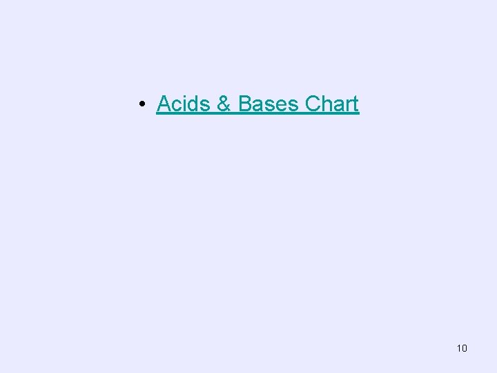  • Acids & Bases Chart 10 