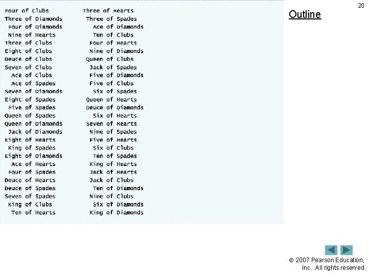 Outline 20 2007 Pearson Education, Inc. All rights reserved. 