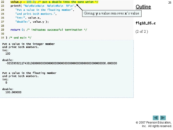 Outline 26 Giving y a value removes x’s value fig 10_05. c (2 of