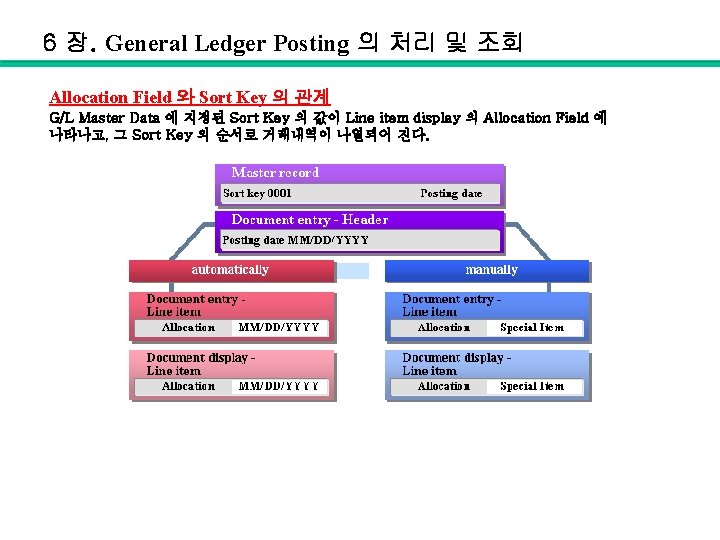 6 장. General Ledger Posting 의 처리 및 조회 Allocation Field 와 Sort Key