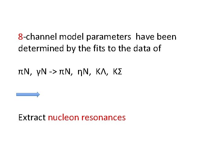 8 -channel model parameters have been determined by the fits to the data of