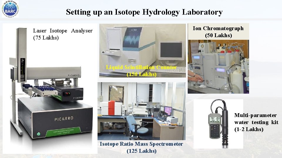 Setting up an Isotope Hydrology Laboratory Ion Chromatograph (50 Lakhs) Laser Isotope Analyser (75