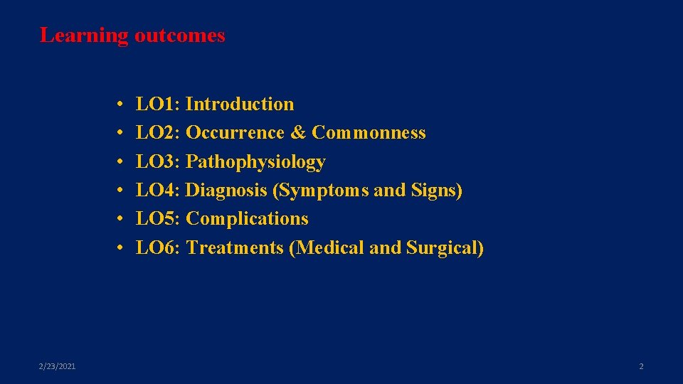 Learning outcomes • • • 2/23/2021 LO 1: Introduction LO 2: Occurrence & Commonness