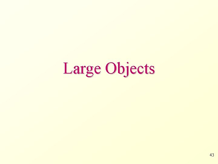 Large Objects 43 Large Objects 43