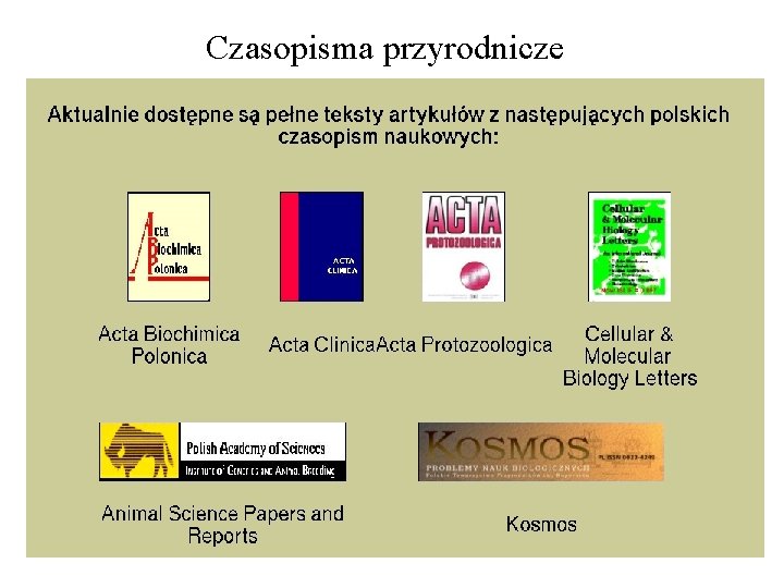 Czasopisma przyrodnicze 