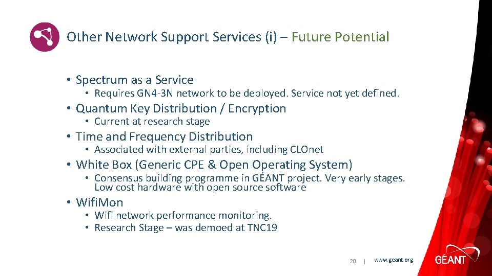 Other Network Support Services (i) – Future Potential • Spectrum as a Service •