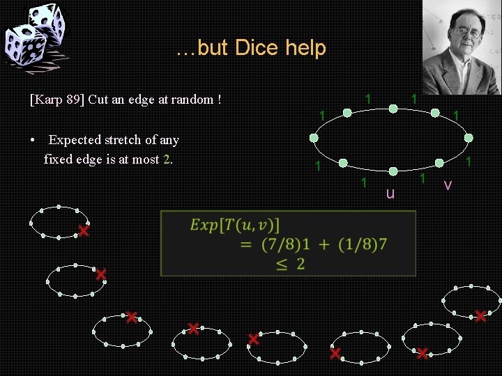 …but Dice help 1 [Karp 89] Cut an edge at random ! 1 1