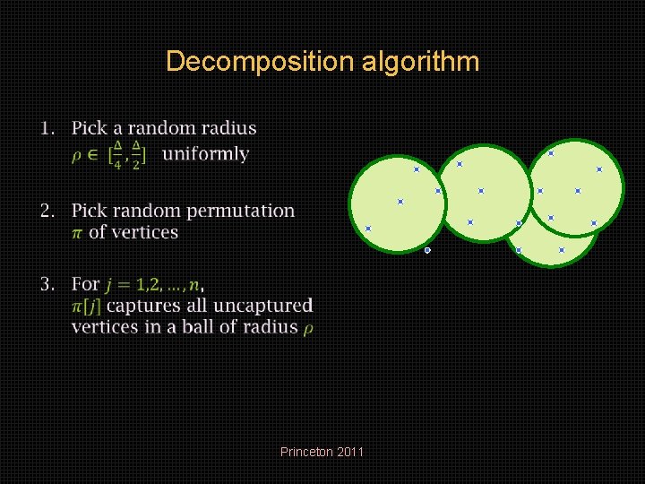 Decomposition algorithm Princeton 2011 