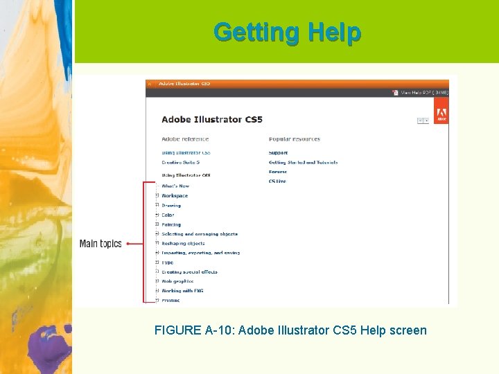 Getting Help FIGURE A-10: Adobe Illustrator CS 5 Help screen 