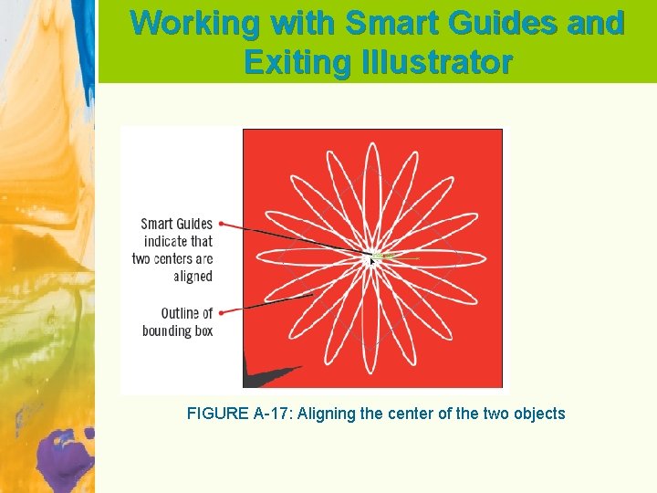Working with Smart Guides and Exiting Illustrator FIGURE A-17: Aligning the center of the