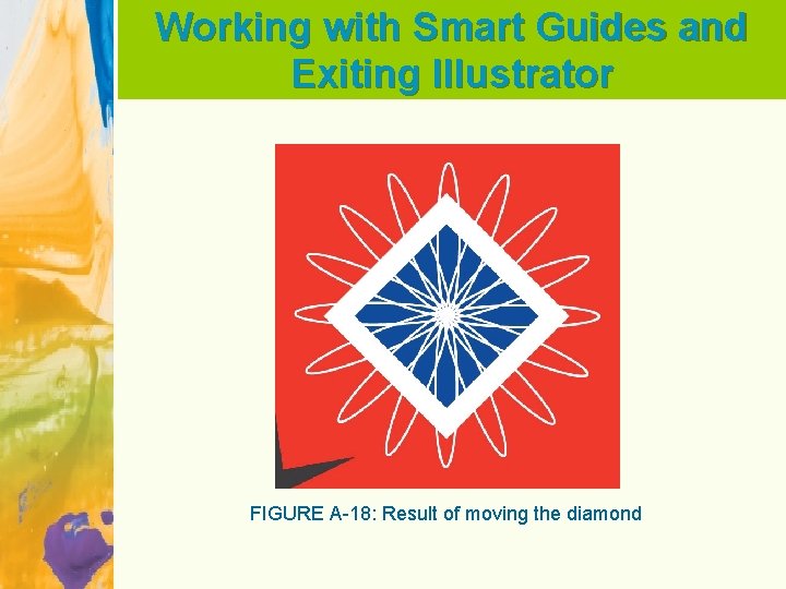 Working with Smart Guides and Exiting Illustrator FIGURE A-18: Result of moving the diamond