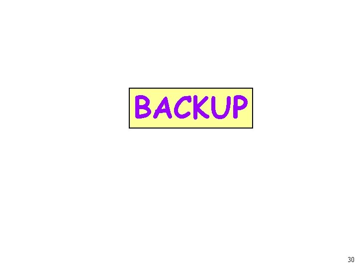 BACKUP 30 