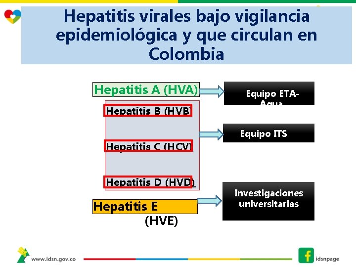 Hepatitis virales bajo vigilancia epidemiológica y que circulan en Colombia Hepatitis A (HVA) Hepatitis