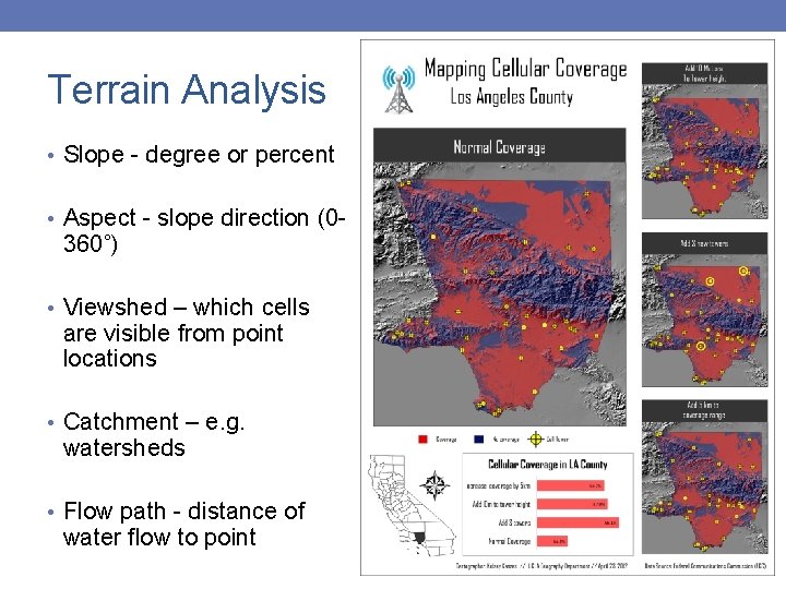 Terrain Analysis • Slope - degree or percent • Aspect - slope direction (0 Terrain Analysis • Slope - degree or percent • Aspect - slope direction (0