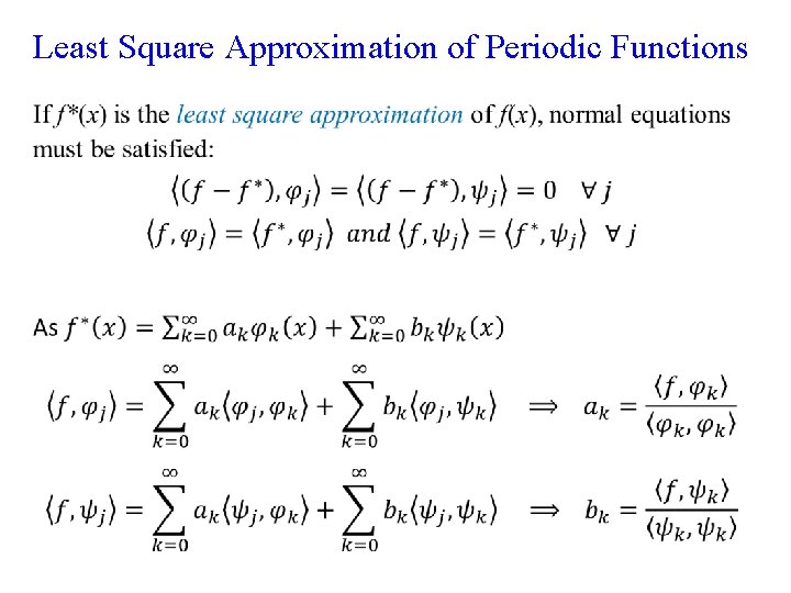 Least Square Approximation of Periodic Functions • 