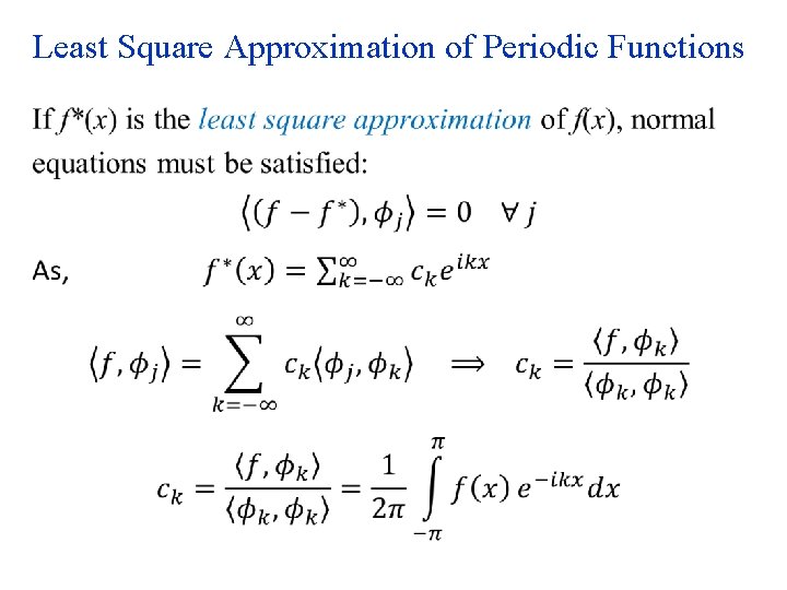 Least Square Approximation of Periodic Functions • 