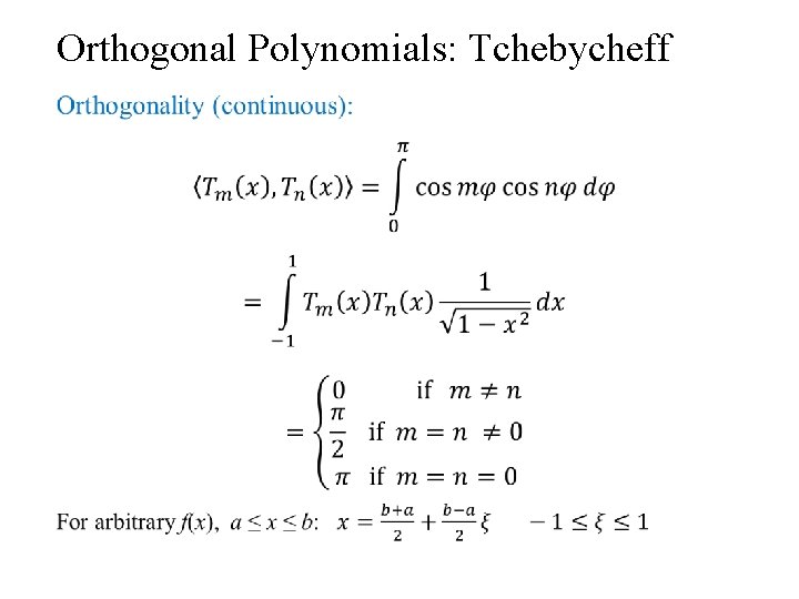 Orthogonal Polynomials: Tchebycheff • 